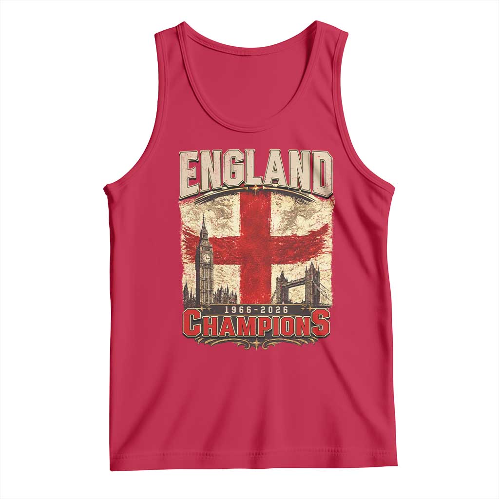 Vintage England Champions Tank Top Proud Football Fan Heritage
