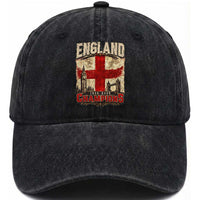 Vintage England Champions Washed Cotton Baseball Cap Proud Football Fan Heritage