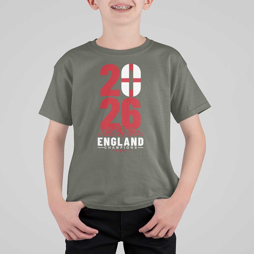 Vintage England Champions T Shirt For Kid Football Supporter Graphic