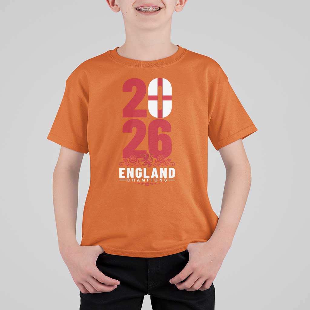 Vintage England Champions T Shirt For Kid Football Supporter Graphic