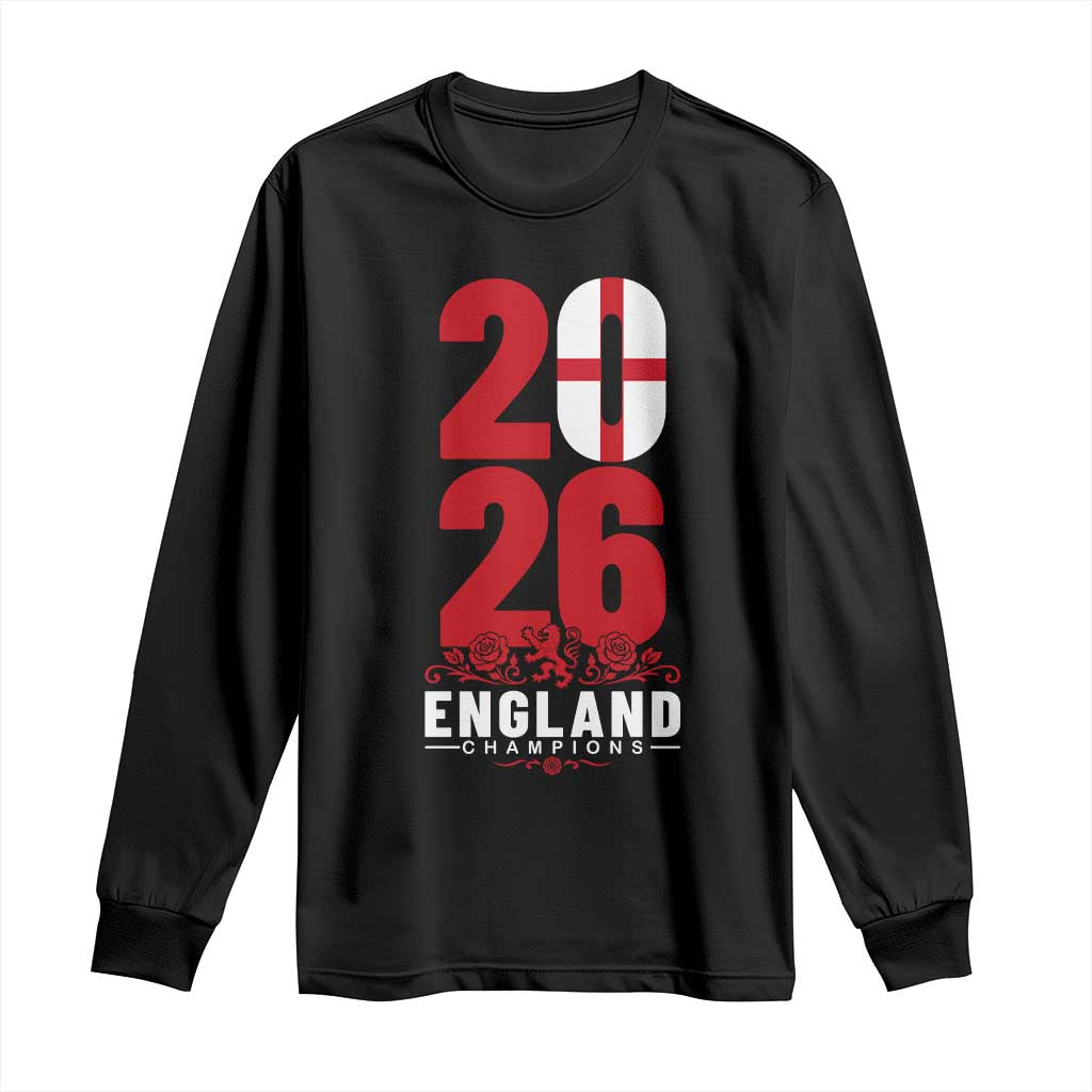 Vintage England Champions Long Sleeve Shirt Football Supporter Graphic