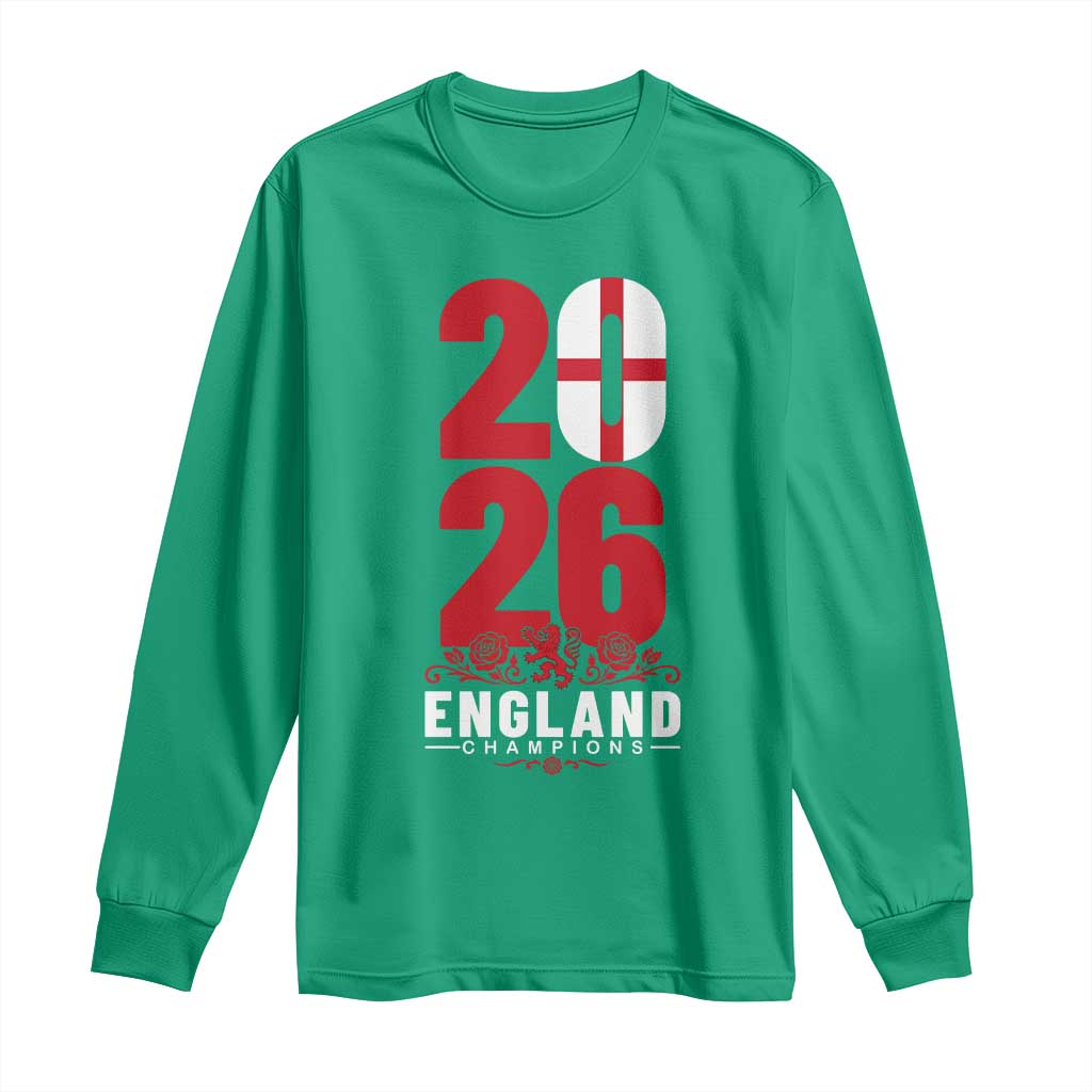 Vintage England Champions Long Sleeve Shirt Football Supporter Graphic