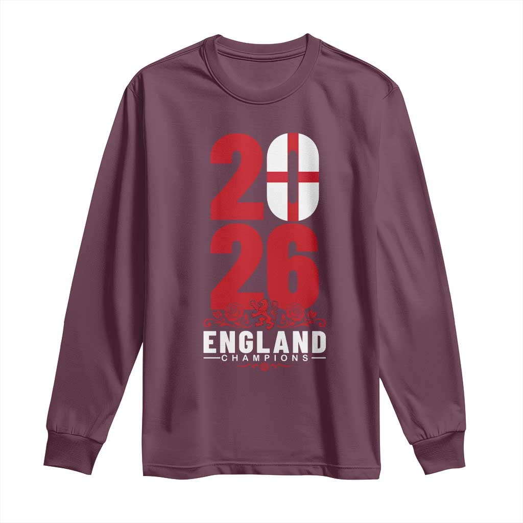 Vintage England Champions Long Sleeve Shirt Football Supporter Graphic