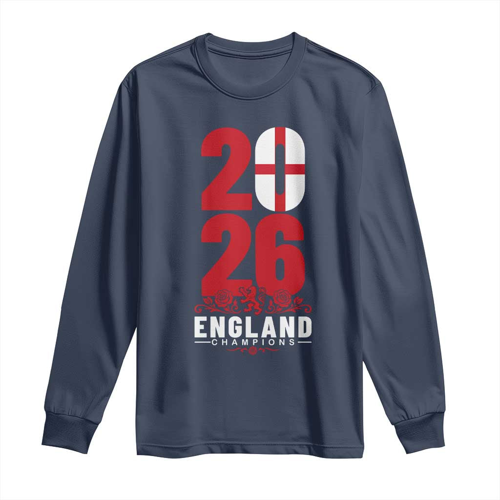 Vintage England Champions Long Sleeve Shirt Football Supporter Graphic