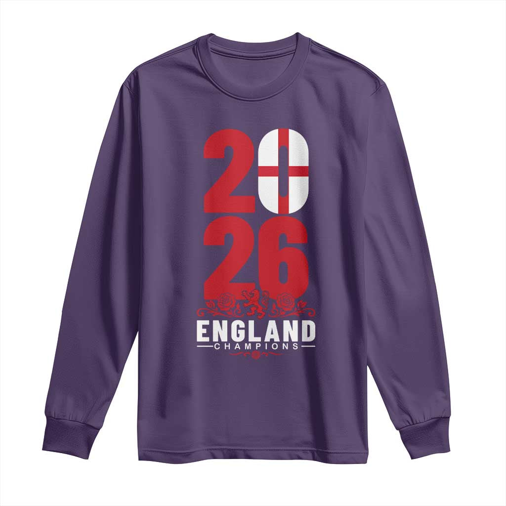 Vintage England Champions Long Sleeve Shirt Football Supporter Graphic