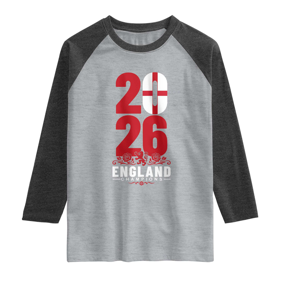 Vintage England Champions Raglan Shirt Football Supporter Graphic