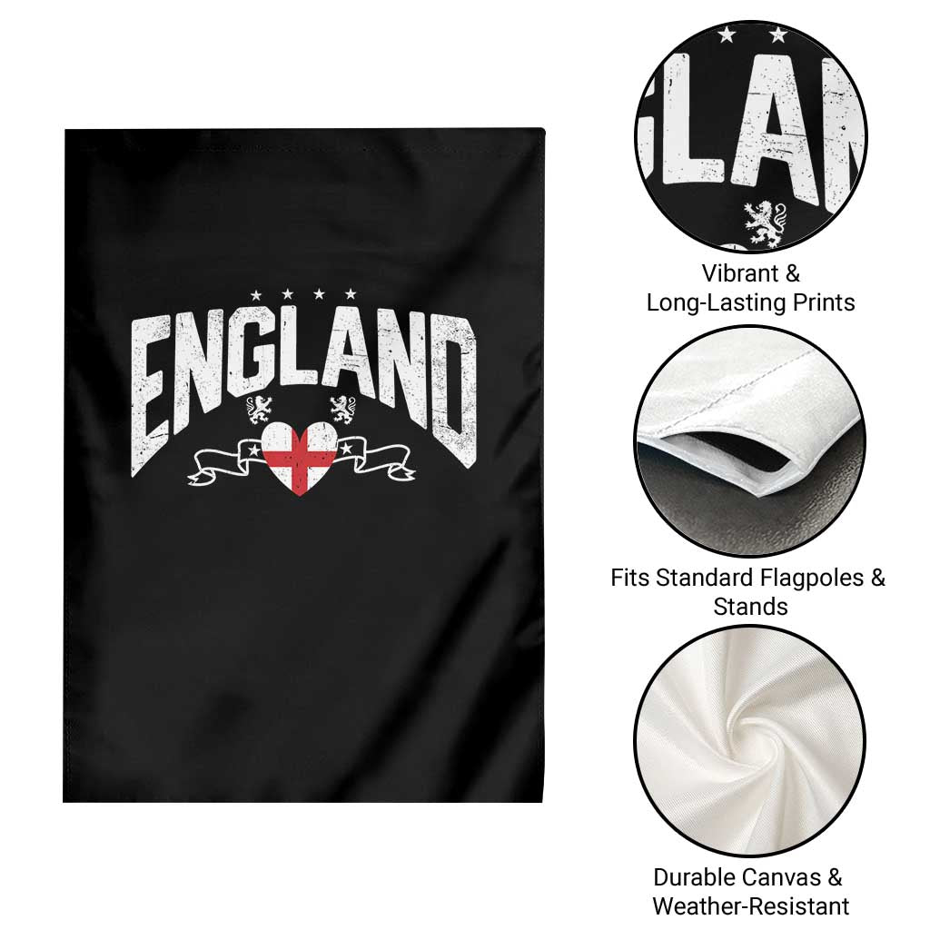 England Flag Heart Garden Flag Patriotic English Pride Graphic Gift