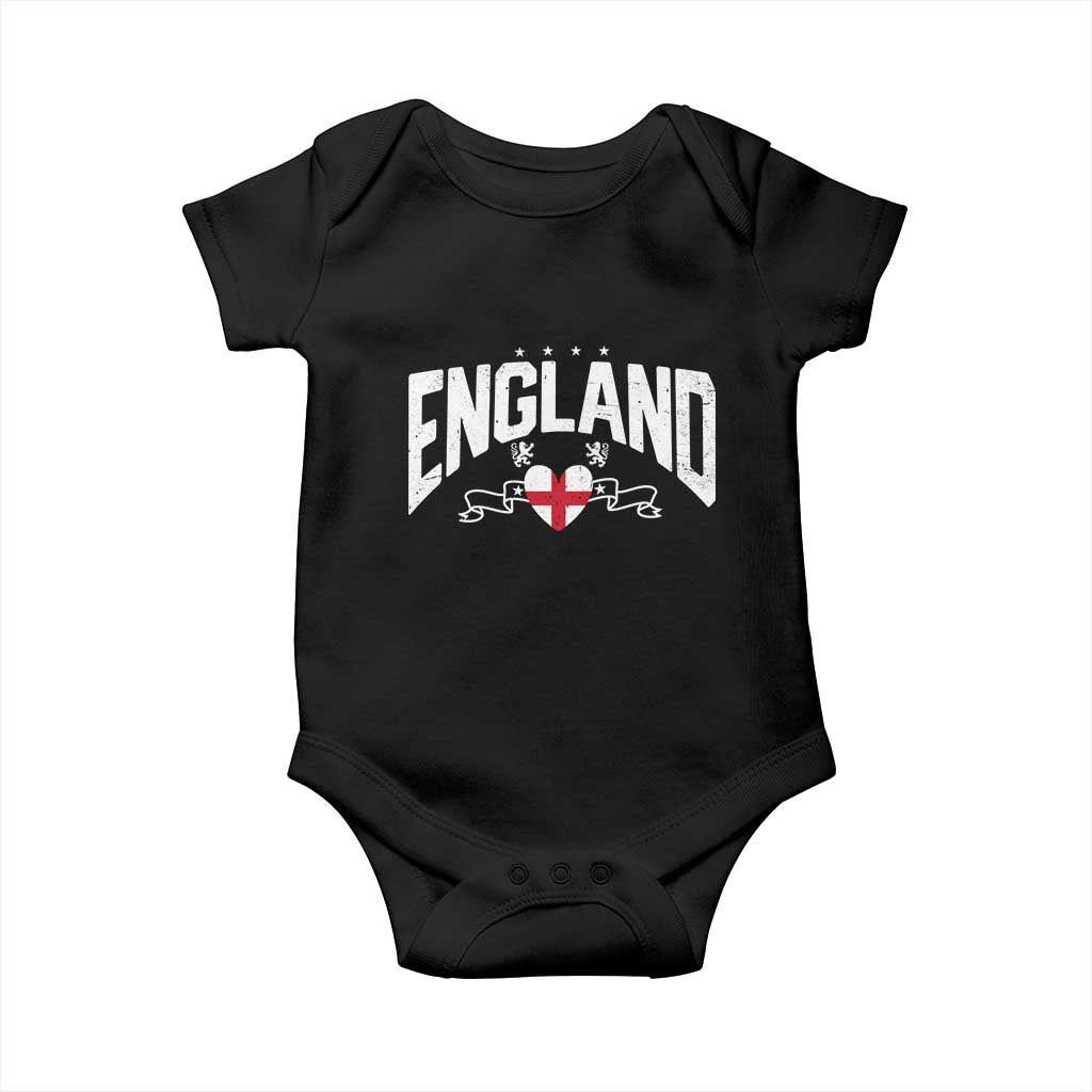 England Flag Heart Baby Onesie Patriotic English Pride Graphic Gift