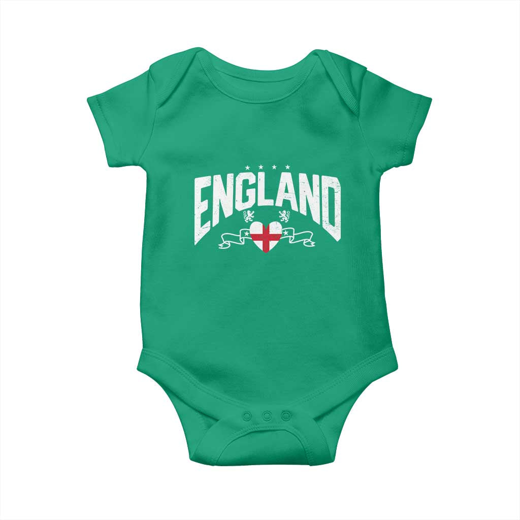 England Flag Heart Baby Onesie Patriotic English Pride Graphic Gift