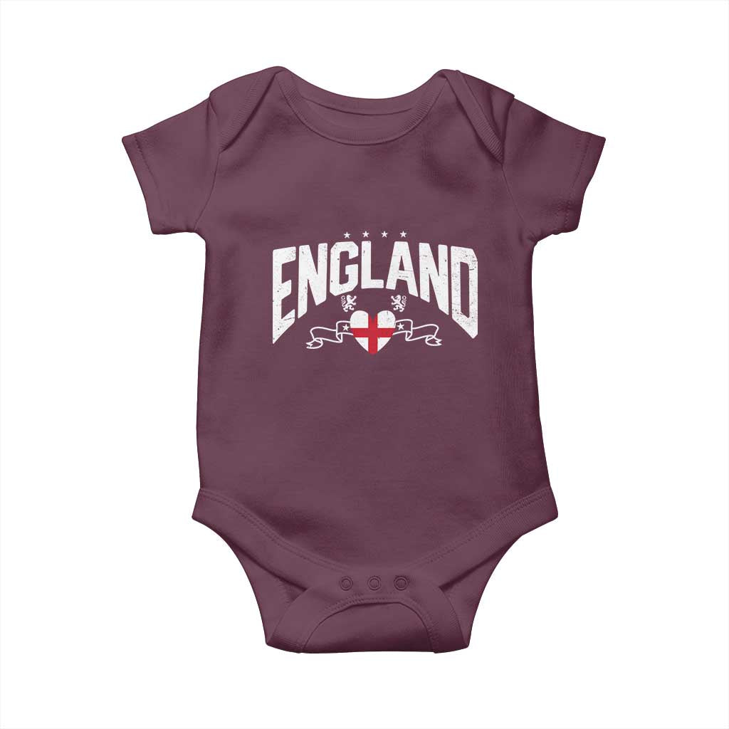 England Flag Heart Baby Onesie Patriotic English Pride Graphic Gift