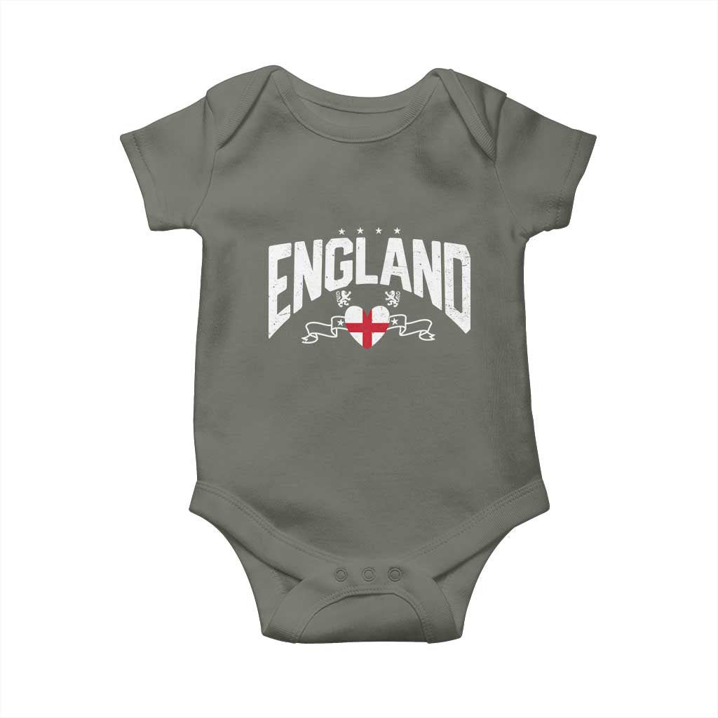 England Flag Heart Baby Onesie Patriotic English Pride Graphic Gift