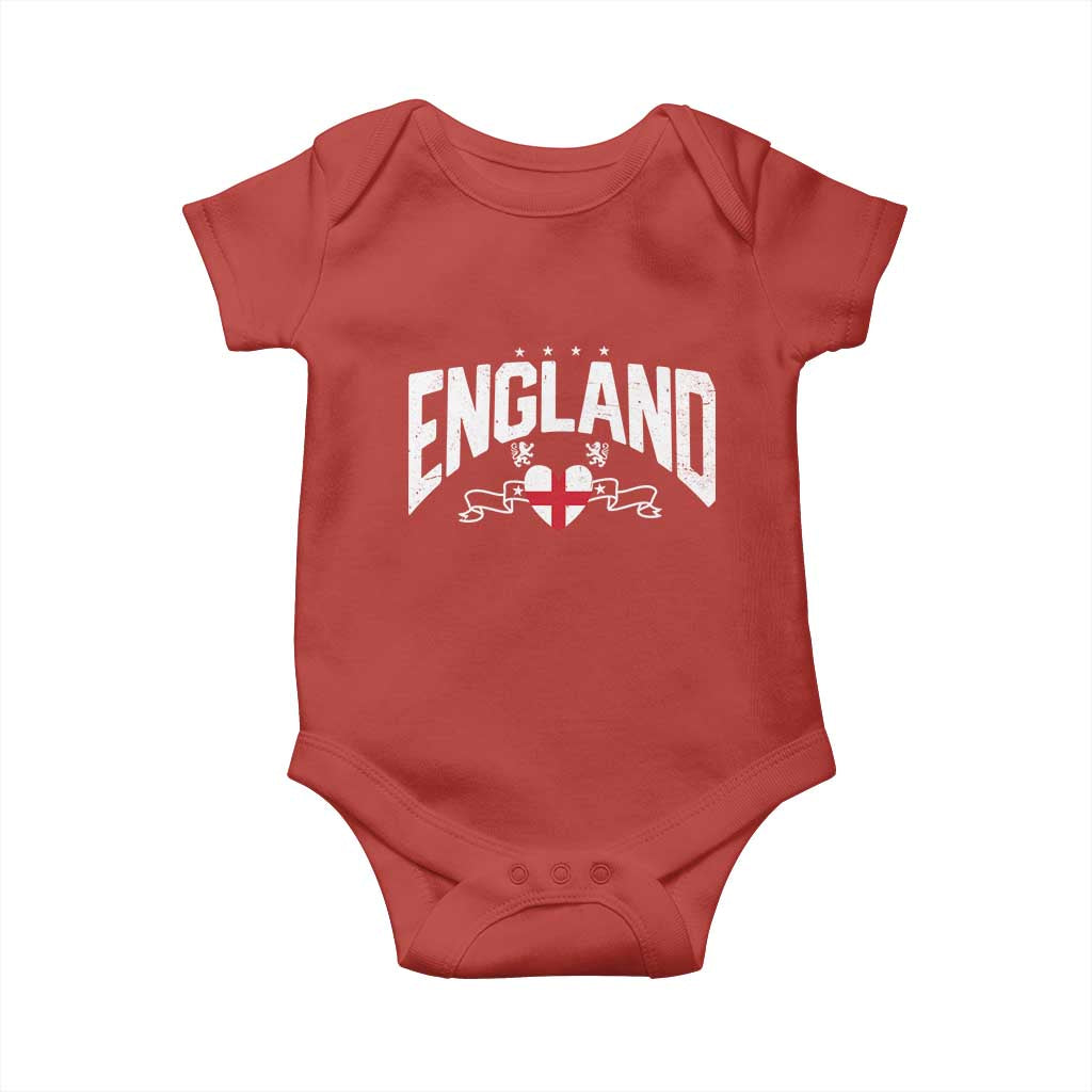 England Flag Heart Baby Onesie Patriotic English Pride Graphic Gift