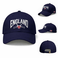 England Flag Heart Baseball Cap Patriotic English Pride Graphic Gift