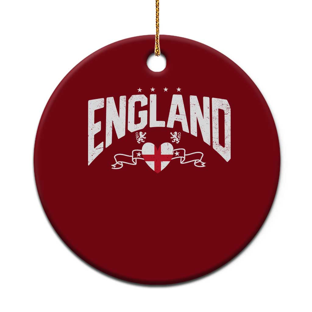 England Flag Heart Ceramic Ornament Patriotic English Pride Graphic Gift