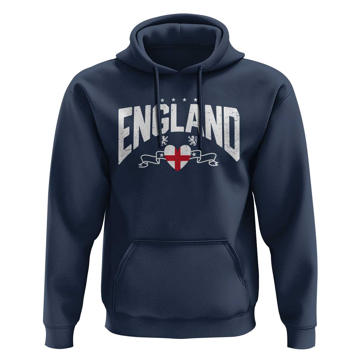 England Flag Heart Hoodie Patriotic English Pride Graphic Gift