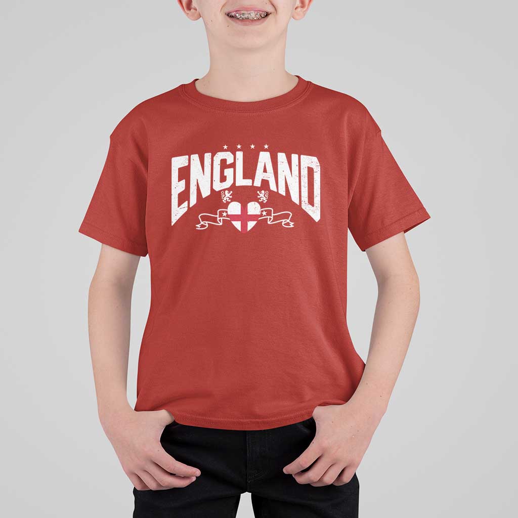 England Flag Heart T Shirt For Kid Patriotic English Pride Graphic Gift