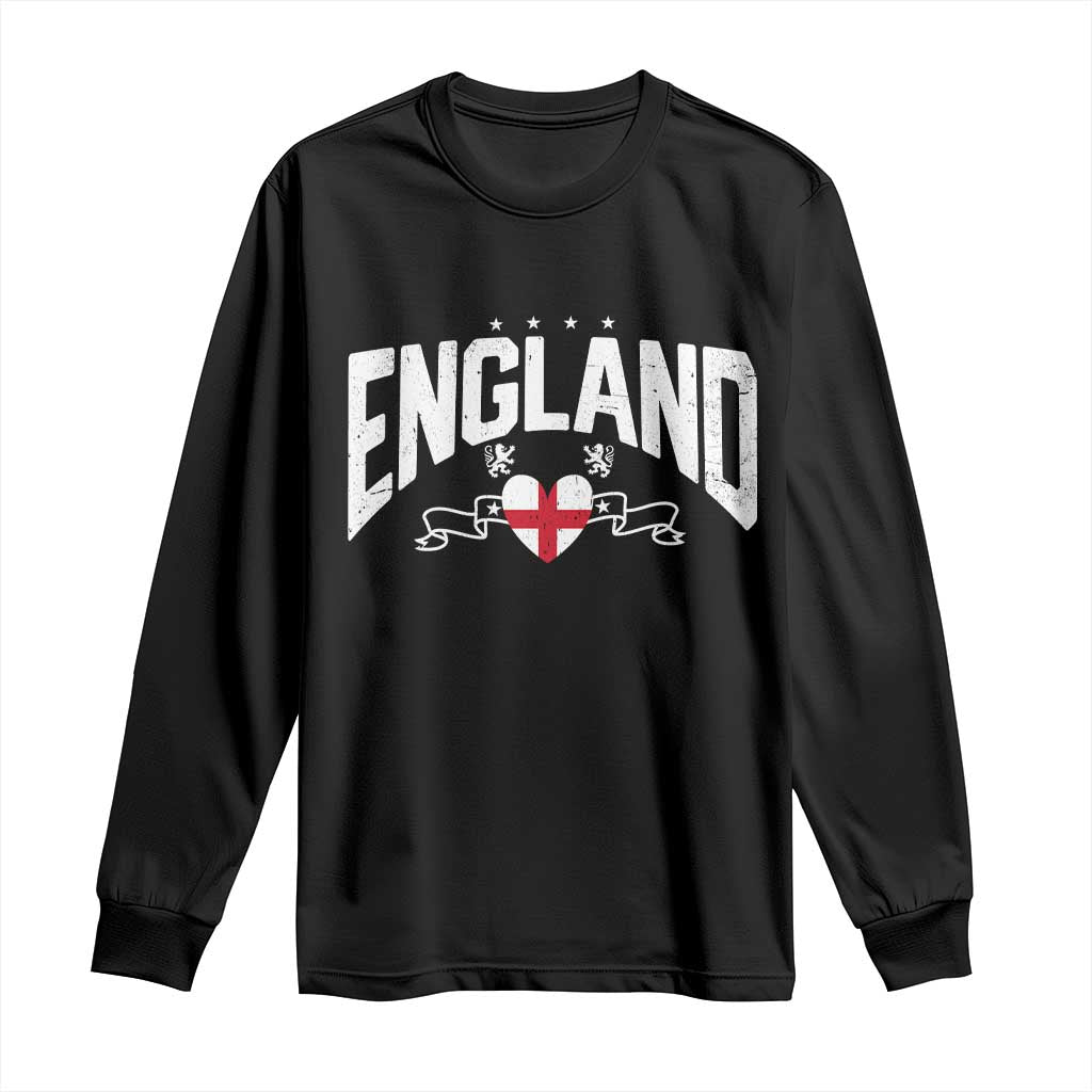 England Flag Heart Long Sleeve Shirt Patriotic English Pride Graphic Gift