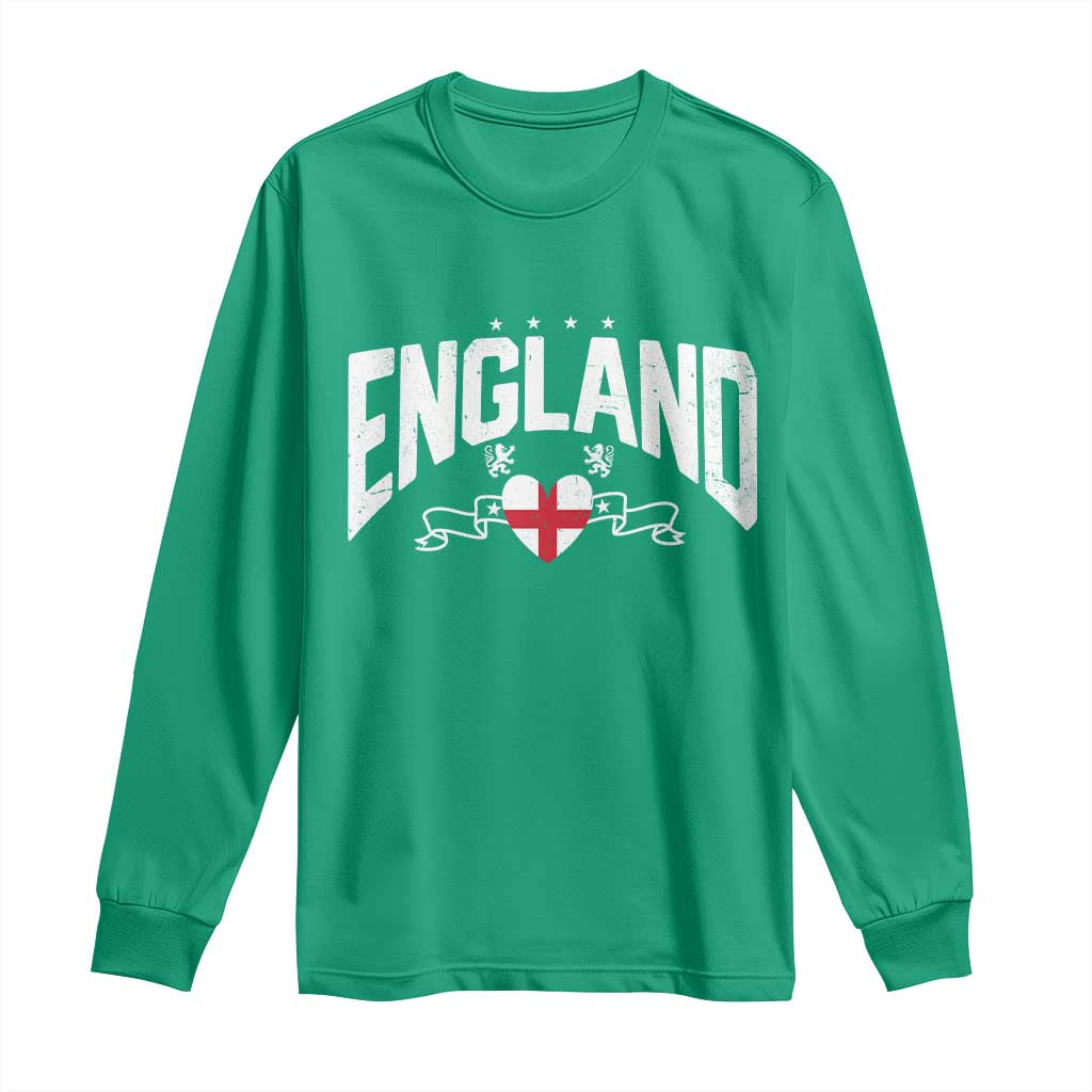 England Flag Heart Long Sleeve Shirt Patriotic English Pride Graphic Gift