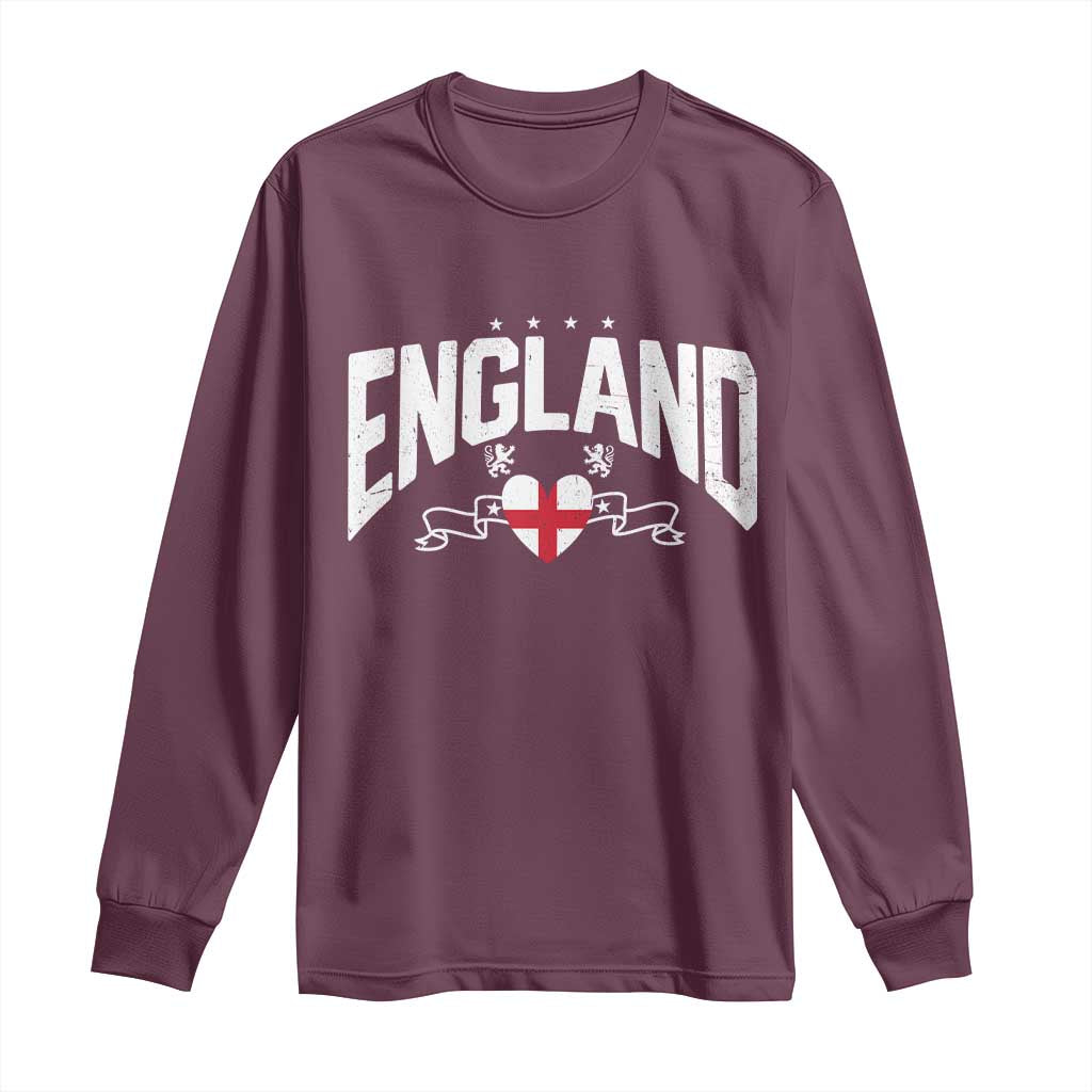 England Flag Heart Long Sleeve Shirt Patriotic English Pride Graphic Gift