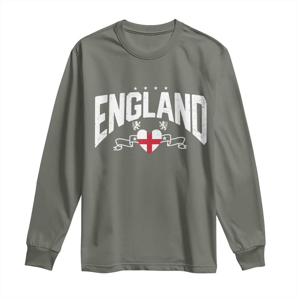 England Flag Heart Long Sleeve Shirt Patriotic English Pride Graphic Gift