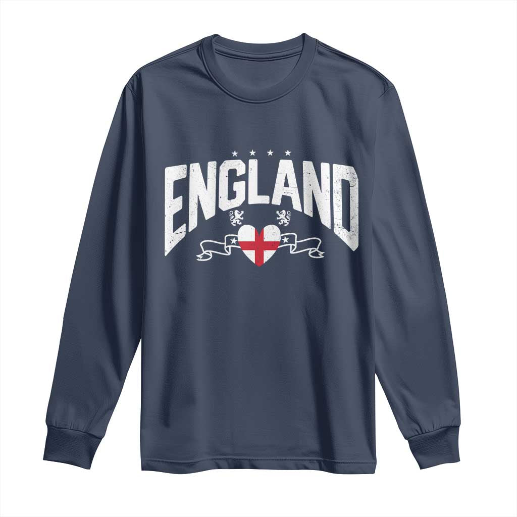 England Flag Heart Long Sleeve Shirt Patriotic English Pride Graphic Gift