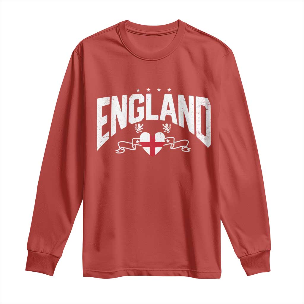 England Flag Heart Long Sleeve Shirt Patriotic English Pride Graphic Gift