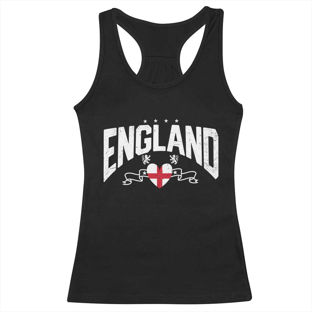 England Flag Heart Racerback Tank Top Patriotic English Pride Graphic Gift