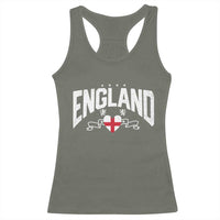 England Flag Heart Racerback Tank Top Patriotic English Pride Graphic Gift