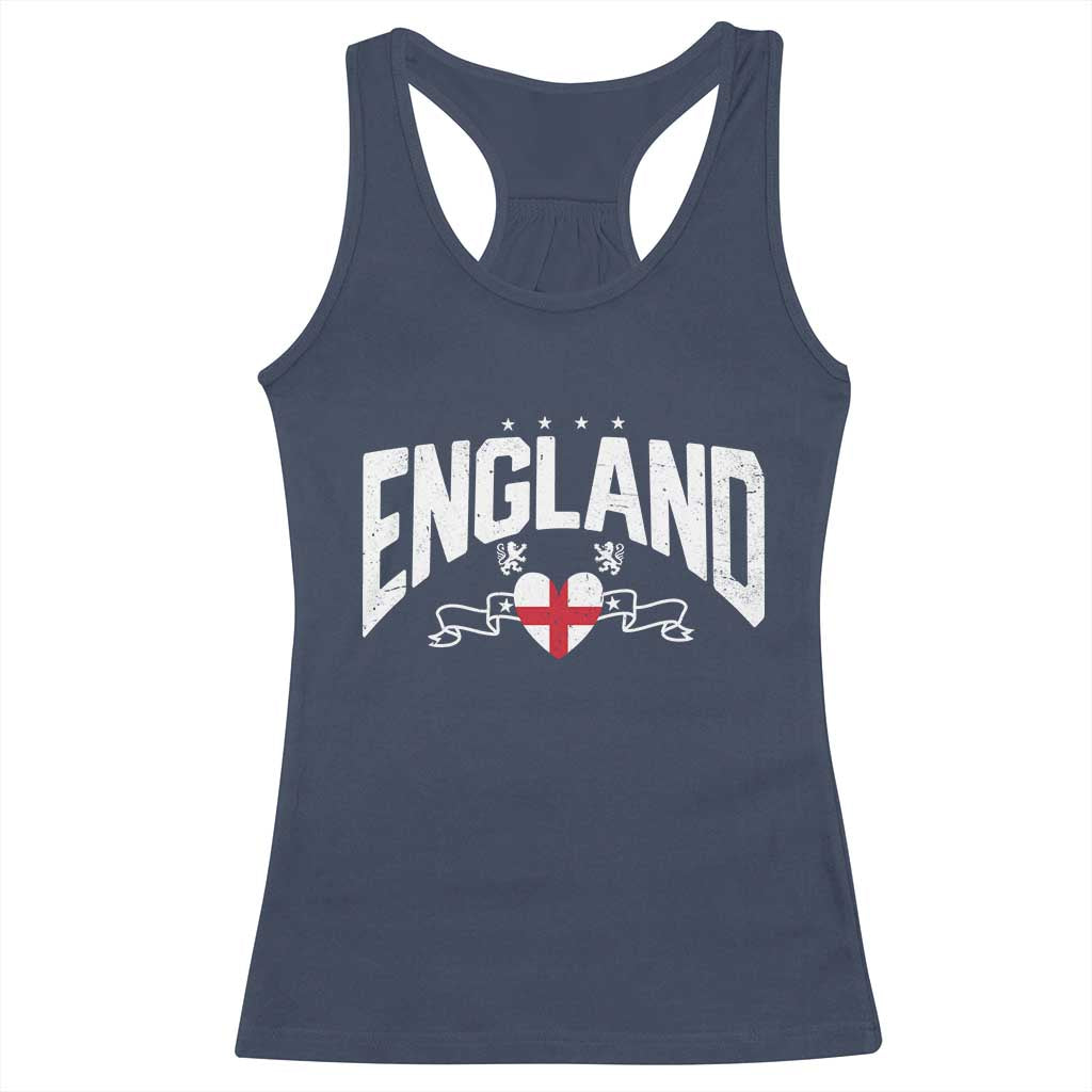 England Flag Heart Racerback Tank Top Patriotic English Pride Graphic Gift