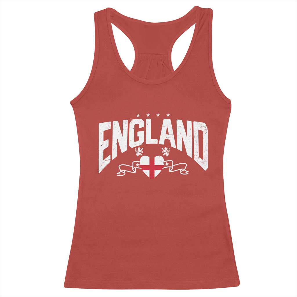England Flag Heart Racerback Tank Top Patriotic English Pride Graphic Gift
