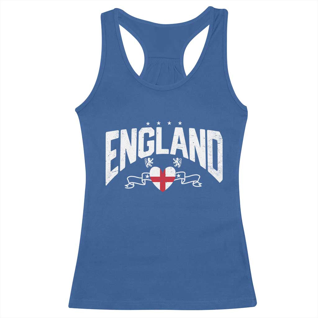 England Flag Heart Racerback Tank Top Patriotic English Pride Graphic Gift