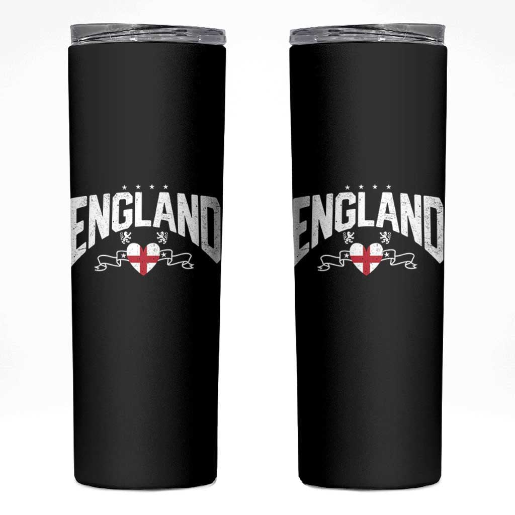 England Flag Heart Skinny Tumbler Patriotic English Pride Graphic Gift