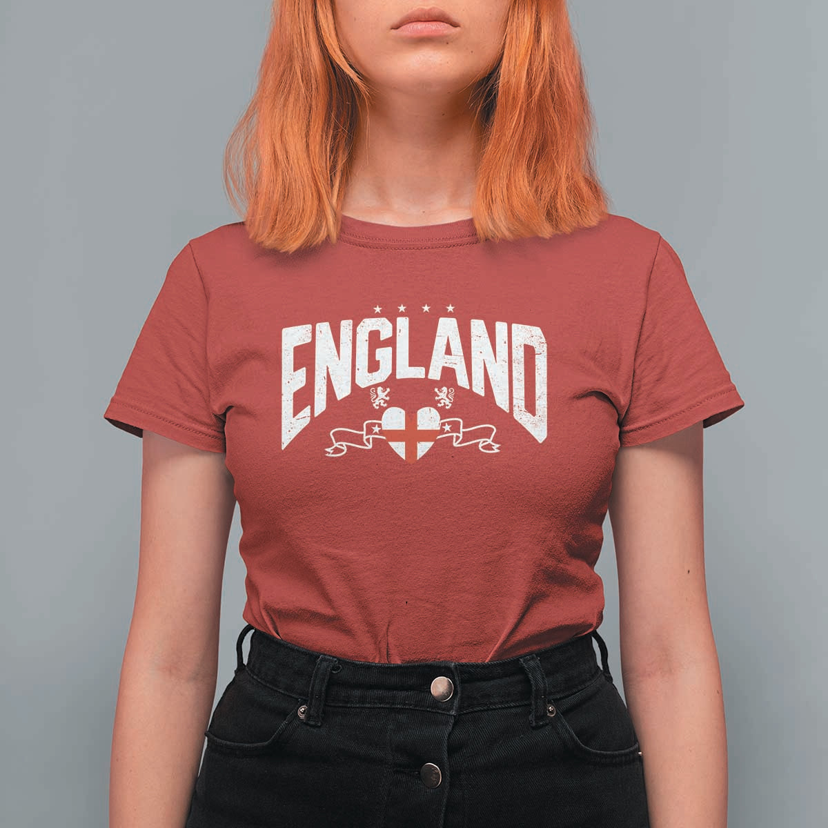 England Flag Heart T Shirt For Women Patriotic English Pride Graphic Gift