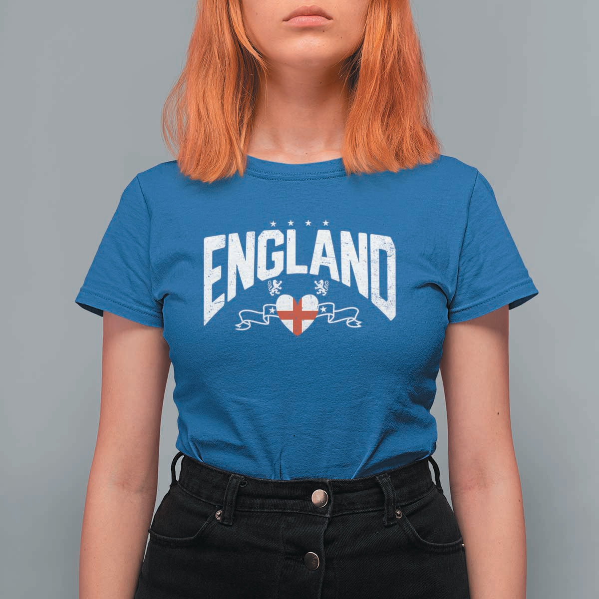 England Flag Heart T Shirt For Women Patriotic English Pride Graphic Gift
