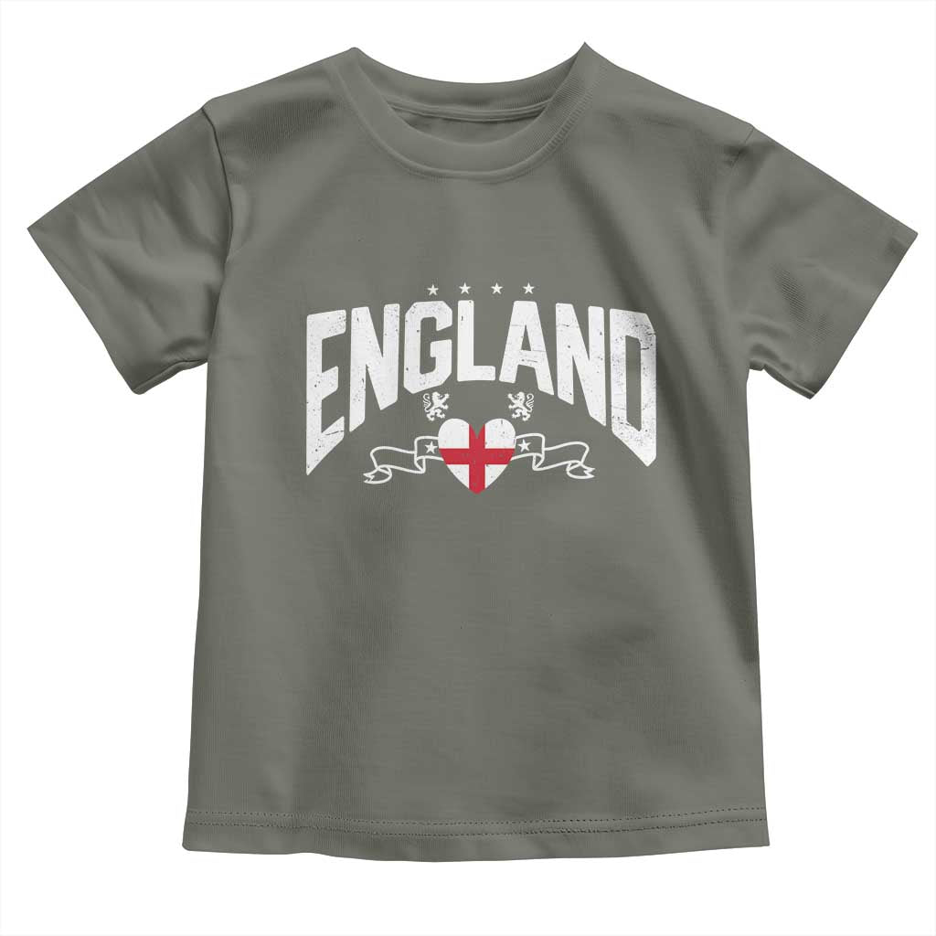 England Flag Heart Toddler T Shirt Patriotic English Pride Graphic Gift
