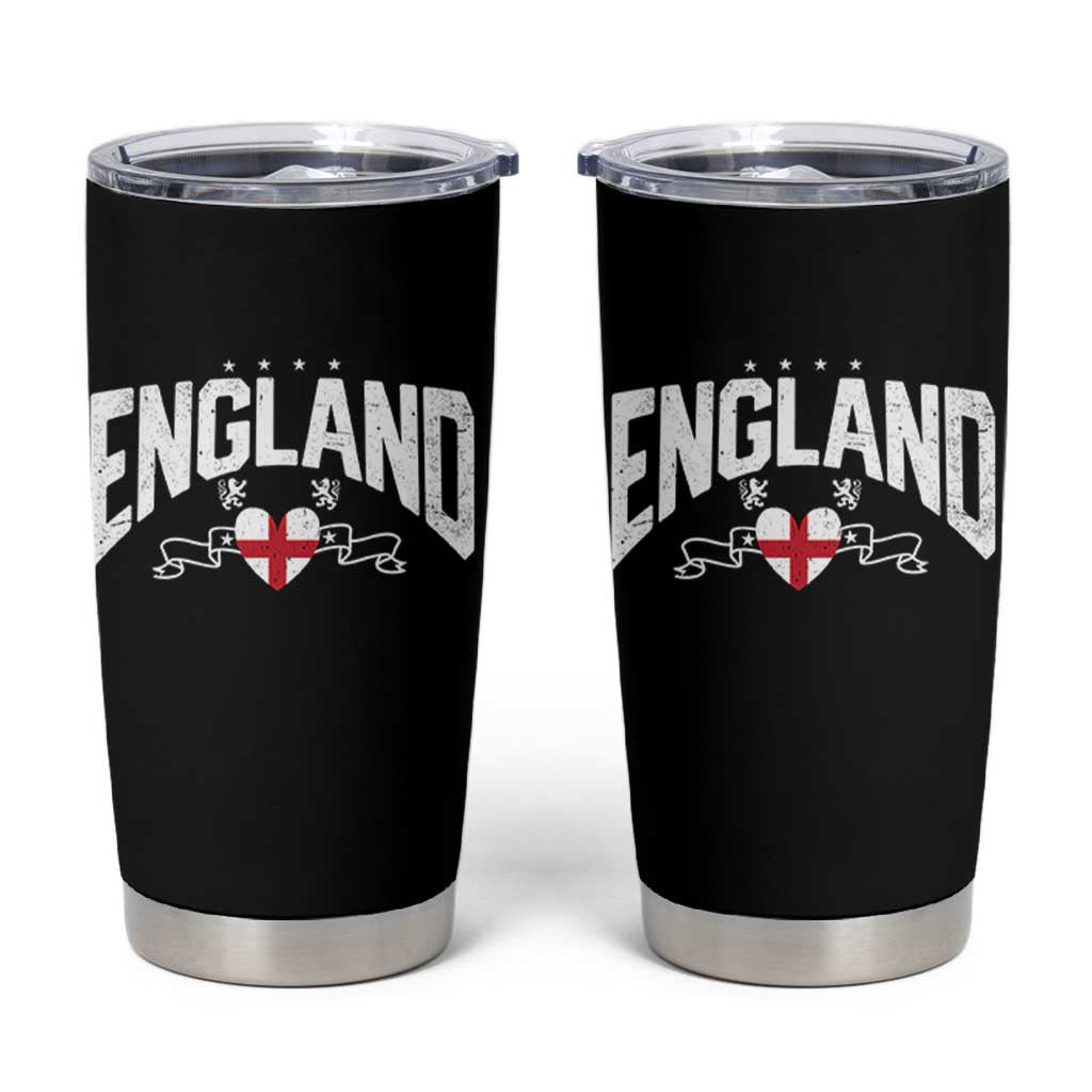 England Flag Heart Tumbler Cup Patriotic English Pride Graphic Gift