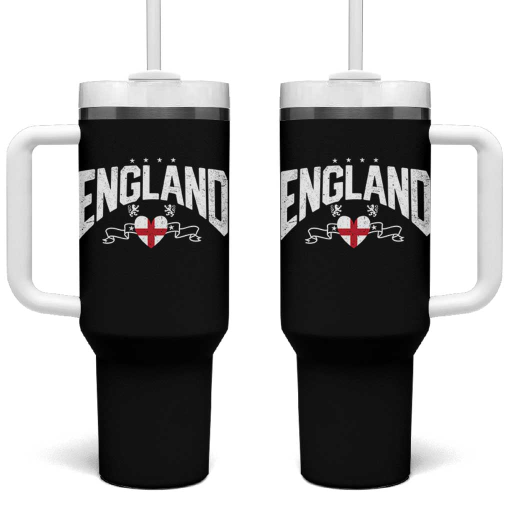 England Flag Heart Tumbler With Handle Patriotic English Pride Graphic Gift