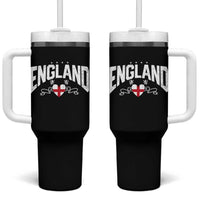 England Flag Heart Tumbler With Handle Patriotic English Pride Graphic Gift