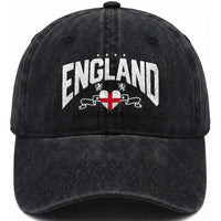 England Flag Heart Washed Cotton Baseball Cap Patriotic English Pride Graphic Gift