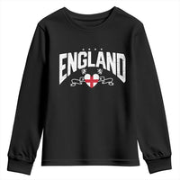 England Flag Heart Youth Sweatshirt Patriotic English Pride Graphic Gift