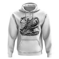 Funny Skeleton Whale Rider Hoodie Dark Maritime Gothic Vintage Nautical Graphic