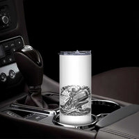 Funny Skeleton Whale Rider Skinny Tumbler Dark Maritime Gothic Vintage Nautical Graphic