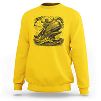 Funny Skeleton Whale Rider Sweatshirt Dark Maritime Gothic Vintage Nautical Graphic