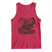 Funny Skeleton Whale Rider Tank Top Dark Maritime Gothic Vintage Nautical Graphic