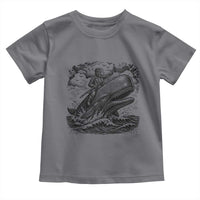 Funny Skeleton Whale Rider Toddler T Shirt Dark Maritime Gothic Vintage Nautical Graphic