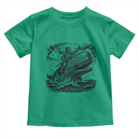 Funny Skeleton Whale Rider Toddler T Shirt Dark Maritime Gothic Vintage Nautical Graphic