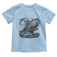 Funny Skeleton Whale Rider Toddler T Shirt Dark Maritime Gothic Vintage Nautical Graphic