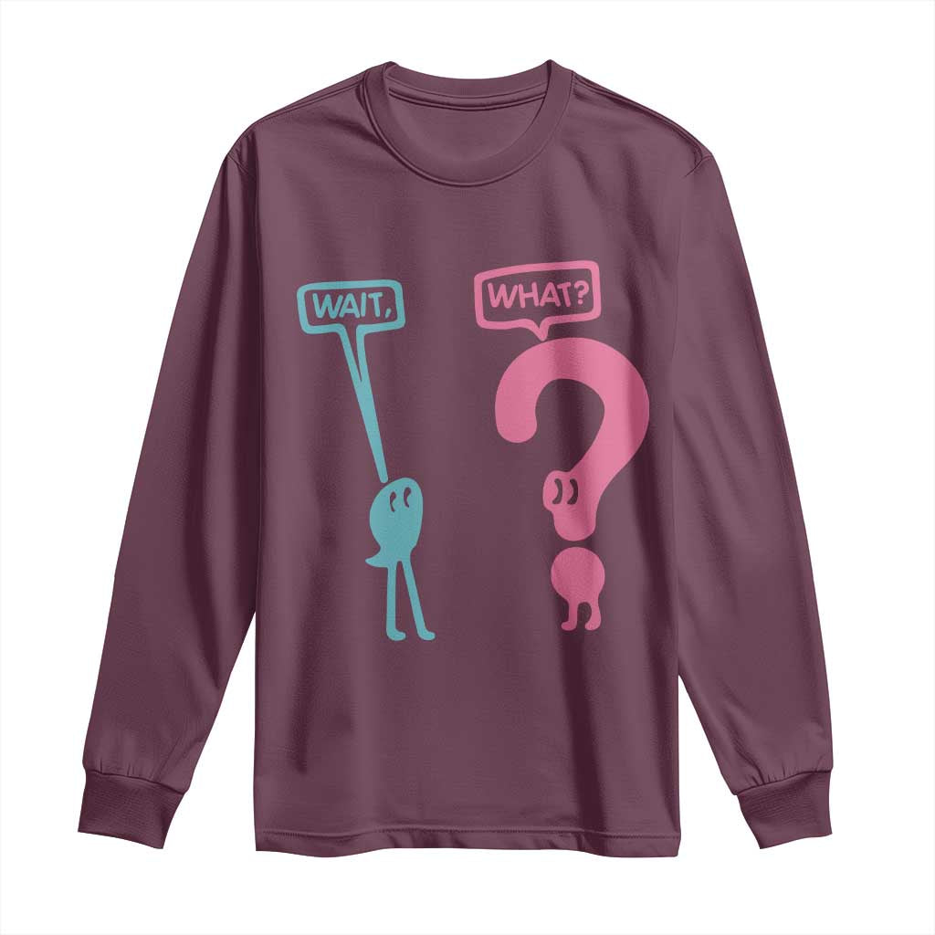 Wait What Grammar English Teacher Long Sleeve Shirt Funny Punctuation Gift
