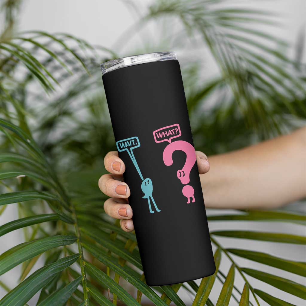 Wait What Grammar English Teacher Skinny Tumbler Funny Punctuation Gift