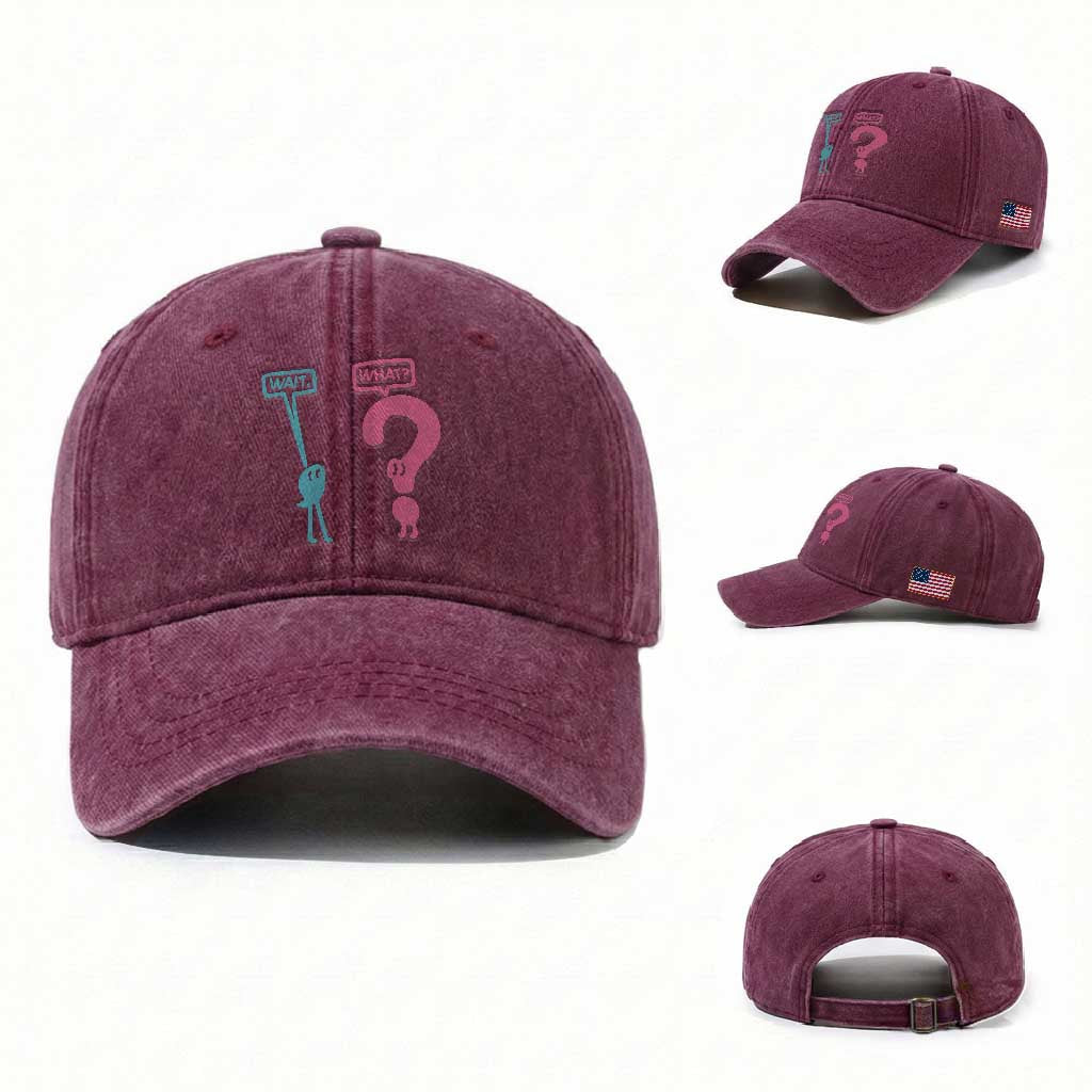 Wait What Grammar English Teacher Washed Cotton Baseball Cap Funny Punctuation Gift